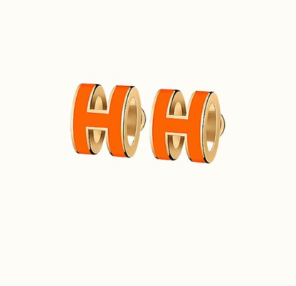 [Mystic]MINI POP H EARRINGS ORANGE