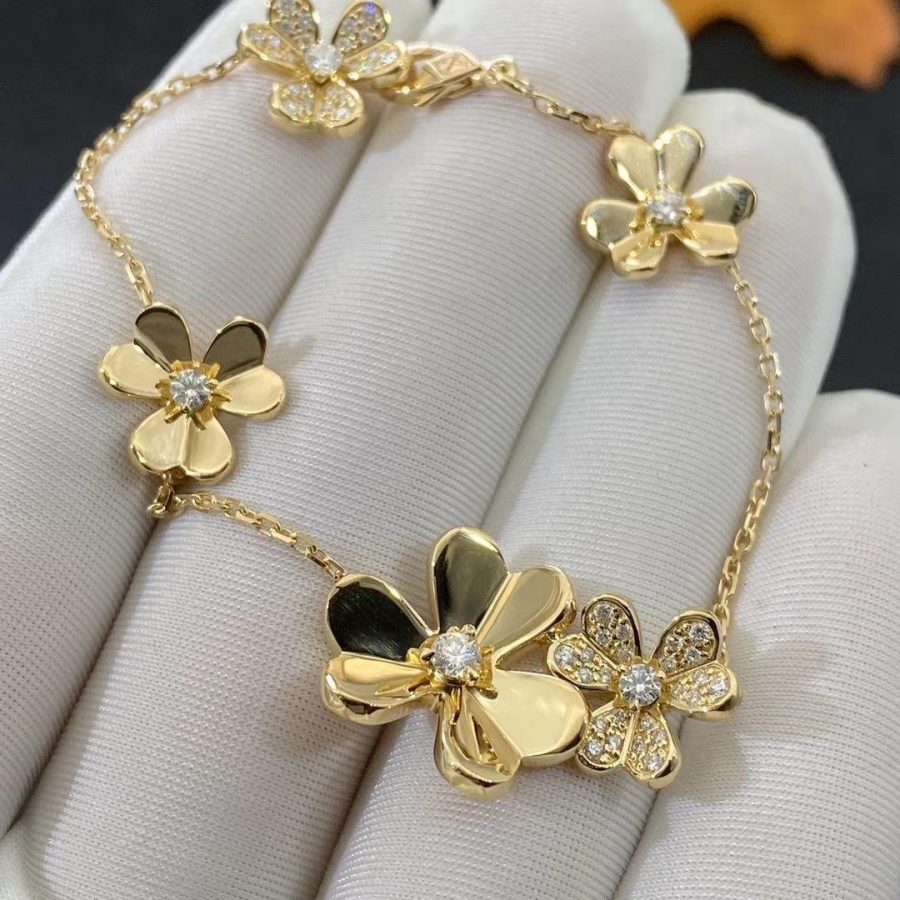 [Mystic]FRIVOLE GOLD 5 FLOWERS BRACELET