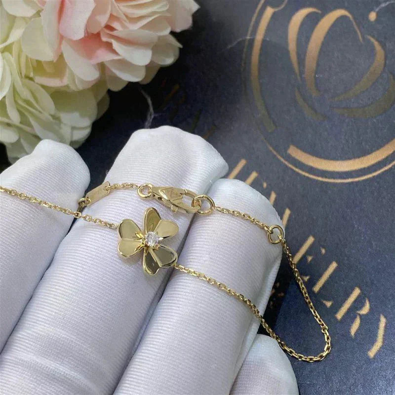 [Mystic]FRIVOLE GOLD FLOWER PINK MALACHITE BRACELET