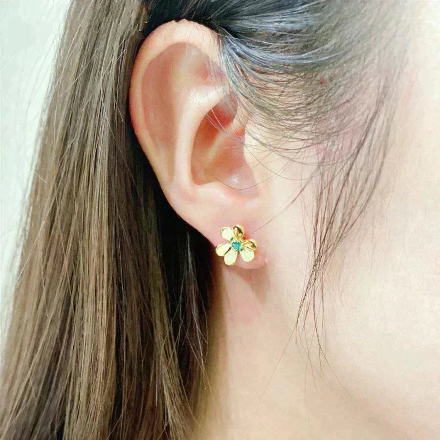 [Mystic]FRIVOLE  FLOWER MALACHITE EARRINGS