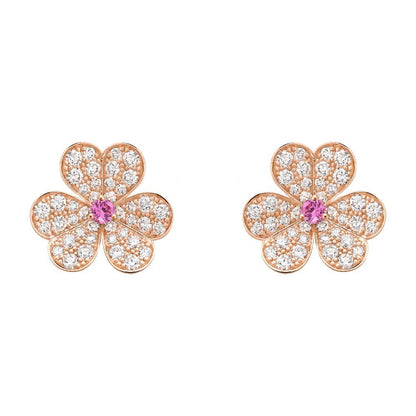 [Mystic]FRIVOLE PINK GOLD FLOWER DIAMOND EARRINGS