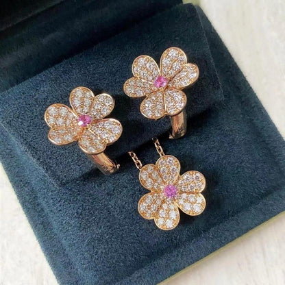 [Mystic]FRIVOLE ROSE GOLD FLOWER DIAMOND NECKLACE