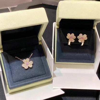 [Mystic]FRIVOLE PINK GOLD FLOWER DIAMOND EARRINGS