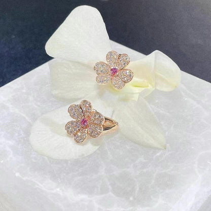 [Mystic]FRIVOLE PINK GOLD FLOWER DIAMOND EARRINGS