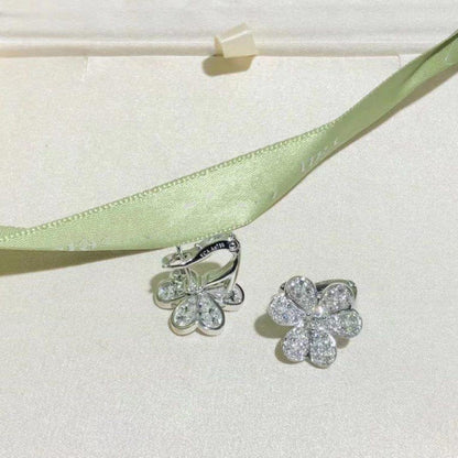 [Mystic]FRIVOLE SILVER FLOWER DIAMOND EARRINGS