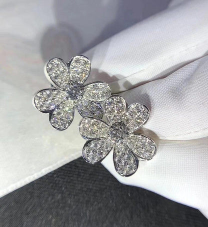 [Mystic]FRIVOLE SILVER FLOWER DIAMOND EARRINGS