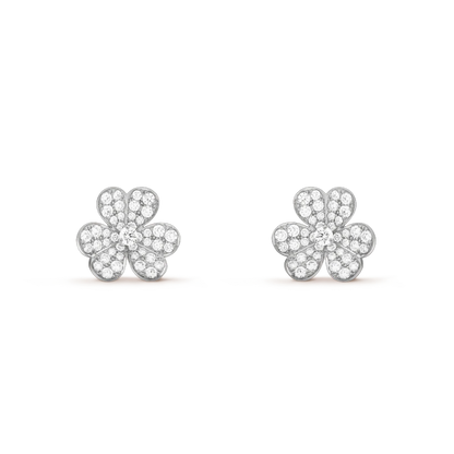 [Mystic]FRIVOLE SILVER FLOWER DIAMOND EARRINGS