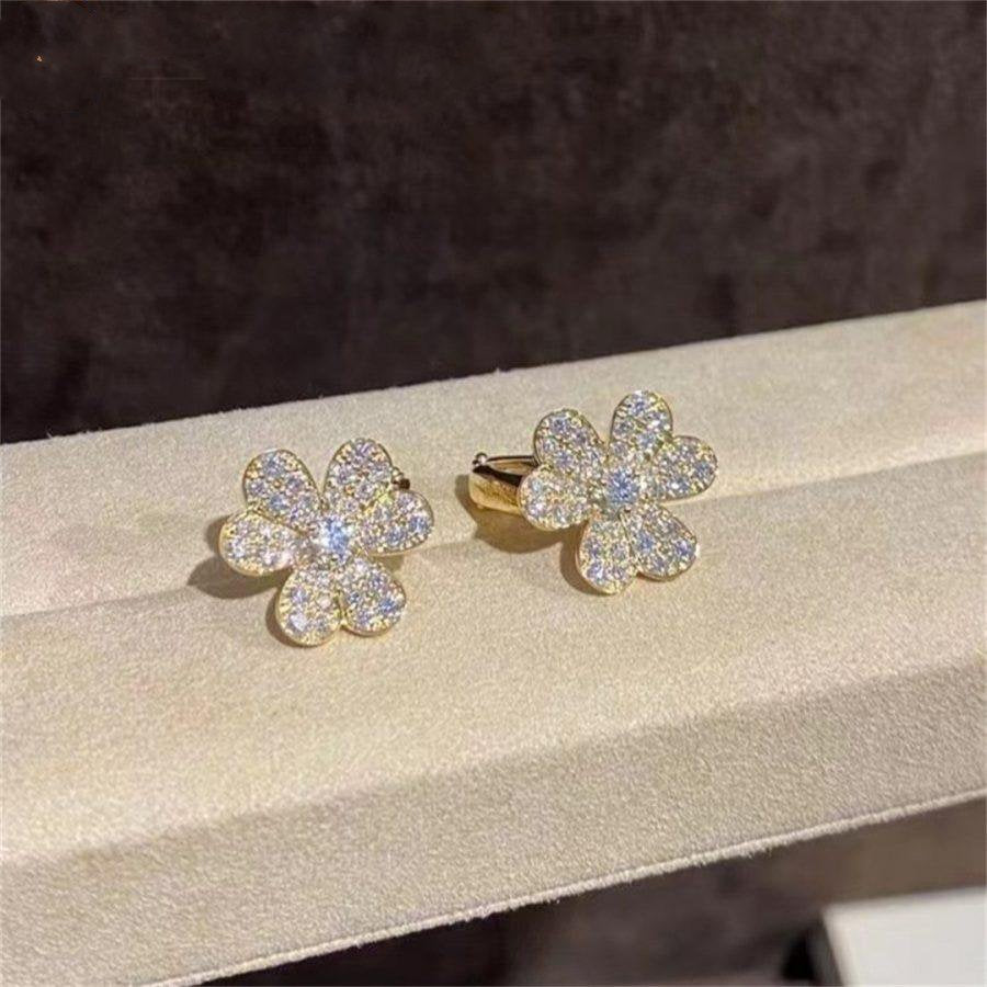 [Mystic]FRIVOLE GOLD FLOWER DIAMOND EARRINGS