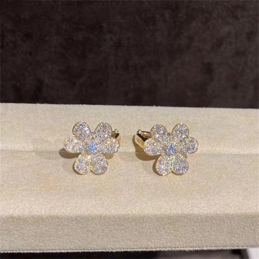 [Mystic Crown]FRIVOLE GOLD FLOWER DIAMOND EARRINGS