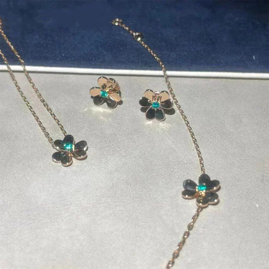 [Mystic]FRIVOLE  FLOWER MALACHITE EARRINGS