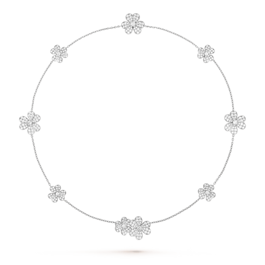 [Mystic]FRIVOLE SILVER 9 FLOWERS NECKLACE