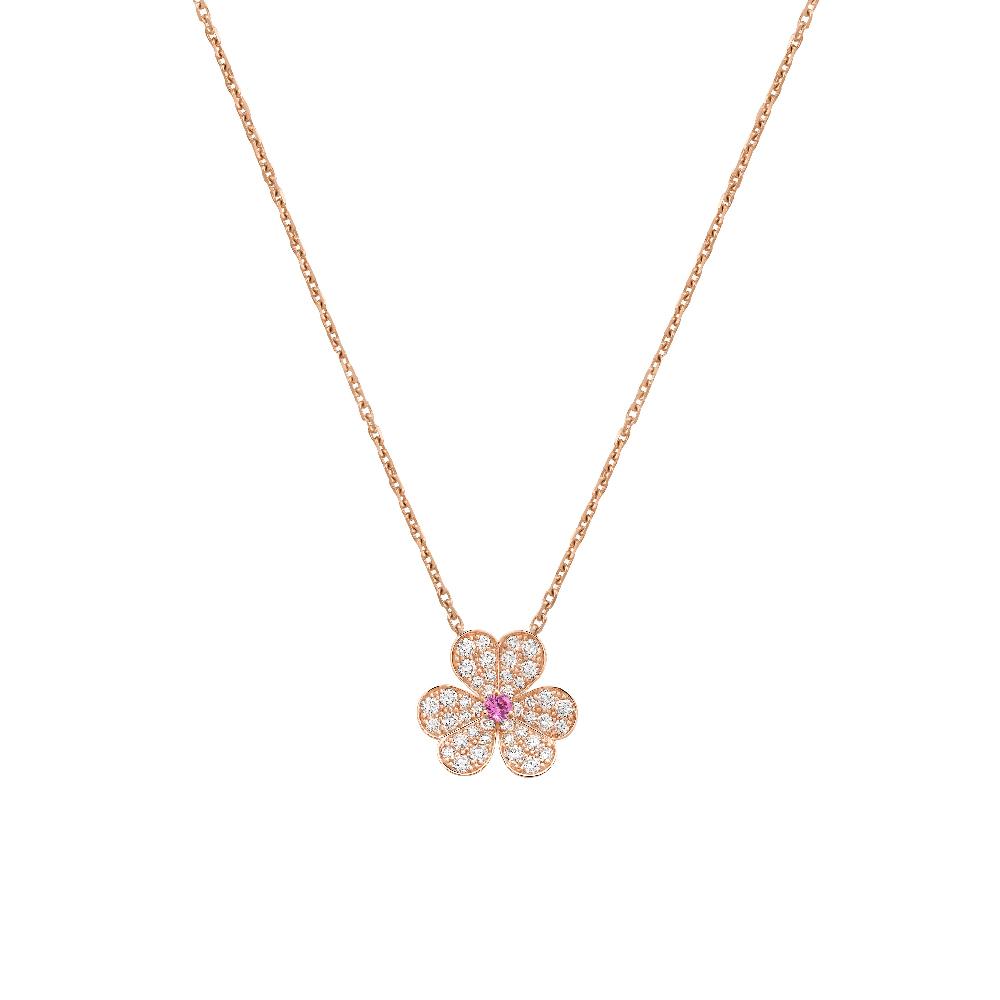 [Mystic]FRIVOLE ROSE GOLD FLOWER DIAMOND NECKLACE