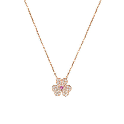 [Mystic]FRIVOLE ROSE GOLD FLOWER DIAMOND NECKLACE