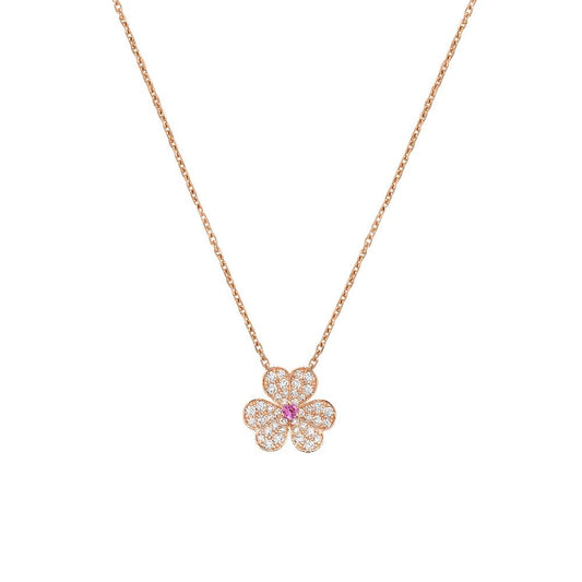 [Mystic]FRIVOLE ROSE GOLD FLOWER DIAMOND NECKLACE