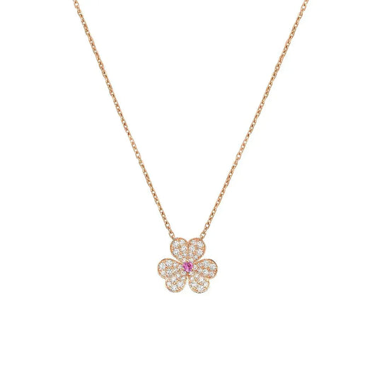 [Mystic]FRIVOLE ROSE GOLD FLOWER DIAMOND NECKLACE