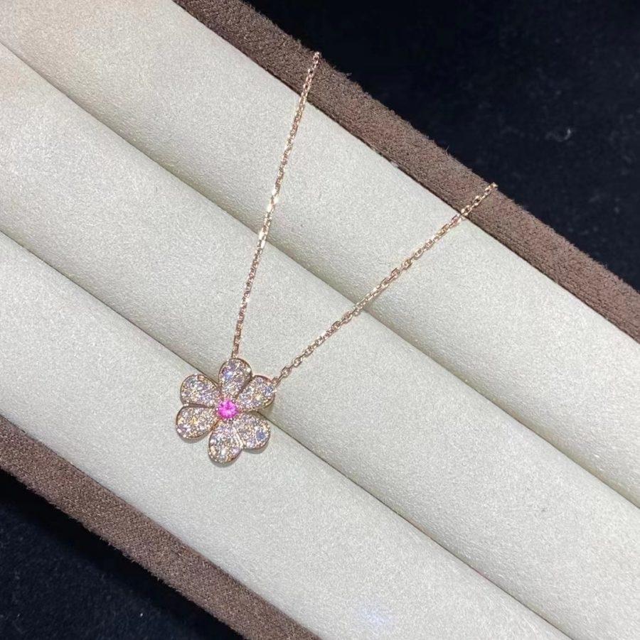 [Mystic]FRIVOLE ROSE GOLD FLOWER DIAMOND NECKLACE