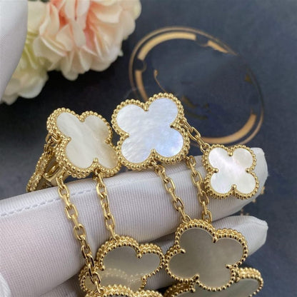 [Mystic Crown]CLOVER EARRINGS WHITE MOP 4 MOTIFS GOLD