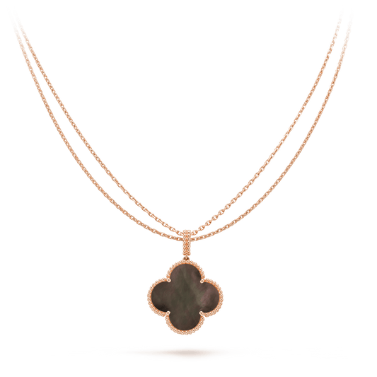 [Mystic]CLOVER 25MM GOLD DARK MOP BIG CLOVER NECKLACE
