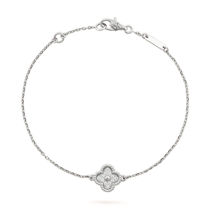 [Mystic]CLOVER  SINGLE FLOWER BRACELET SILVER