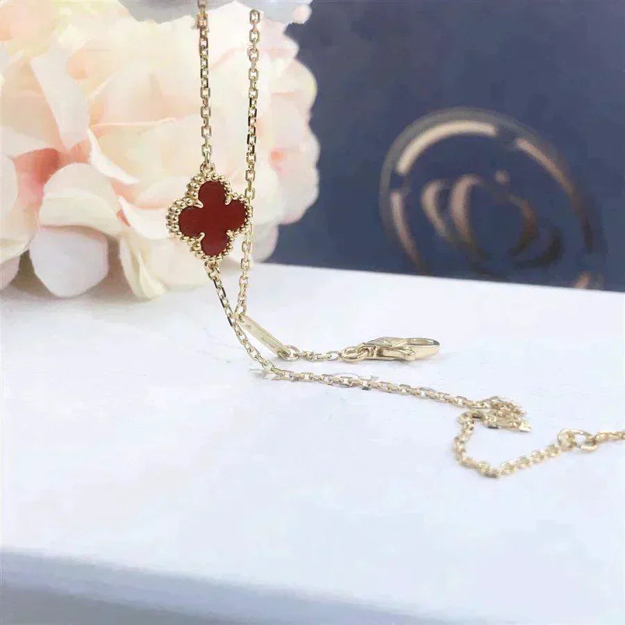 [Mystic]CLOVER  CARNELIAN SINGLE FLOWER BRACELET
