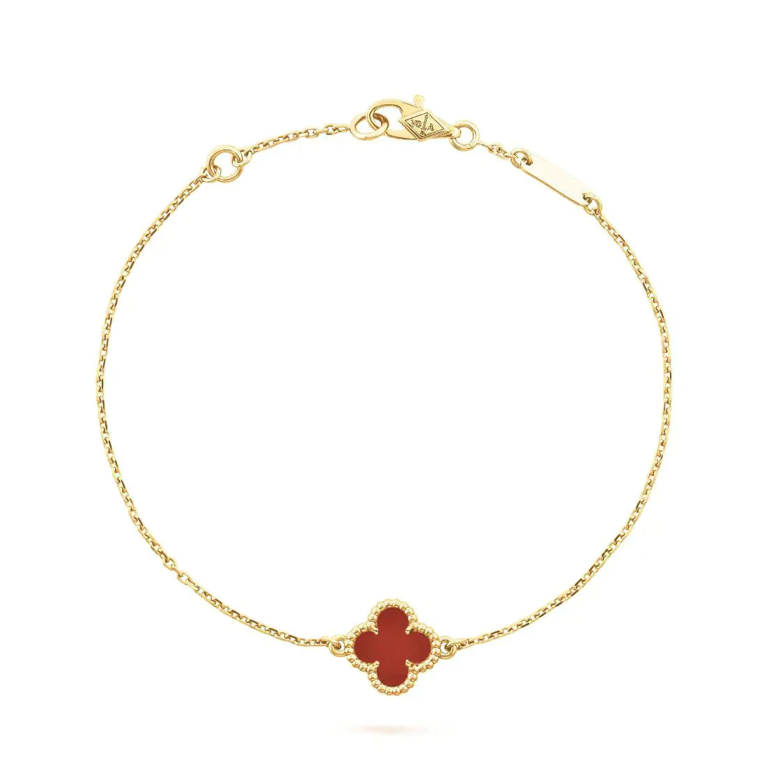 [Mystic]CLOVER  CARNELIAN SINGLE FLOWER BRACELET