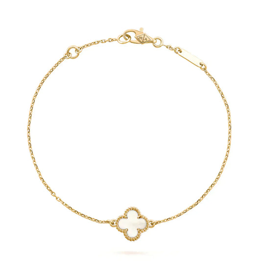 [Mystic Crown]CLOVER WHITE MOP SINGLE FLOWER BRACELET