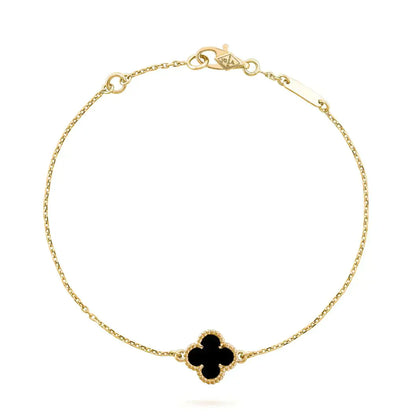 [Mystic]CLOVER ONYX SINGLE FLOWER BRACELET