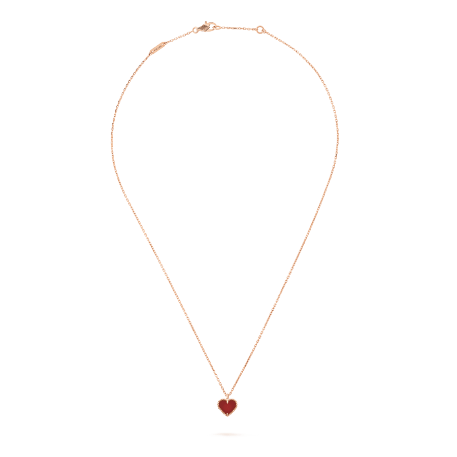 [Mystic]SWEET CLOVER CARNELIAN HEART NECKLACE