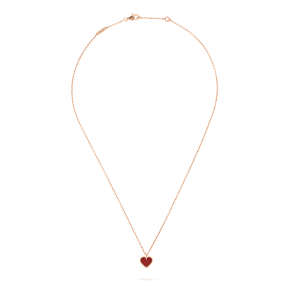 [Mystic]SWEET CLOVER CARNELIAN HEART NECKLACE