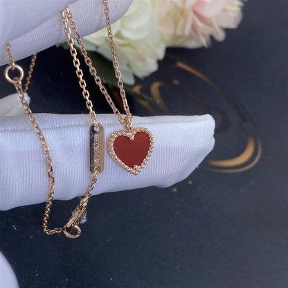 [Mystic]SWEET CLOVER CARNELIAN HEART NECKLACE