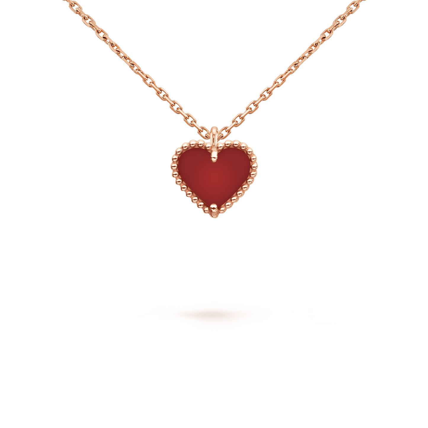 [Mystic]SWEET CLOVER CARNELIAN HEART NECKLACE