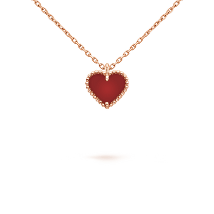 [Mystic]SWEET CLOVER CARNELIAN HEART NECKLACE