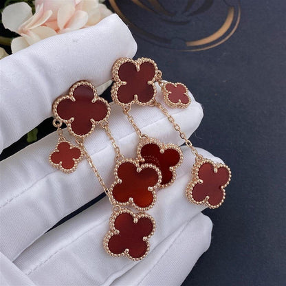 [Mystic Crown]CLOVER EARRINGS CARNELIAN 4 MOTIFS PINK GOLD