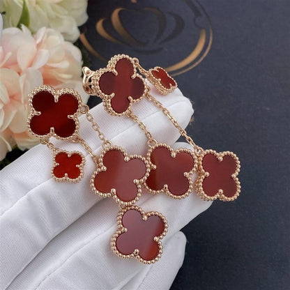 [Mystic]CLOVER EARRINGS CARNELIAN 4 MOTIFS PINK GOLD