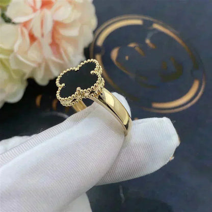 [Mystic Crown]CLOVER ONYX RING