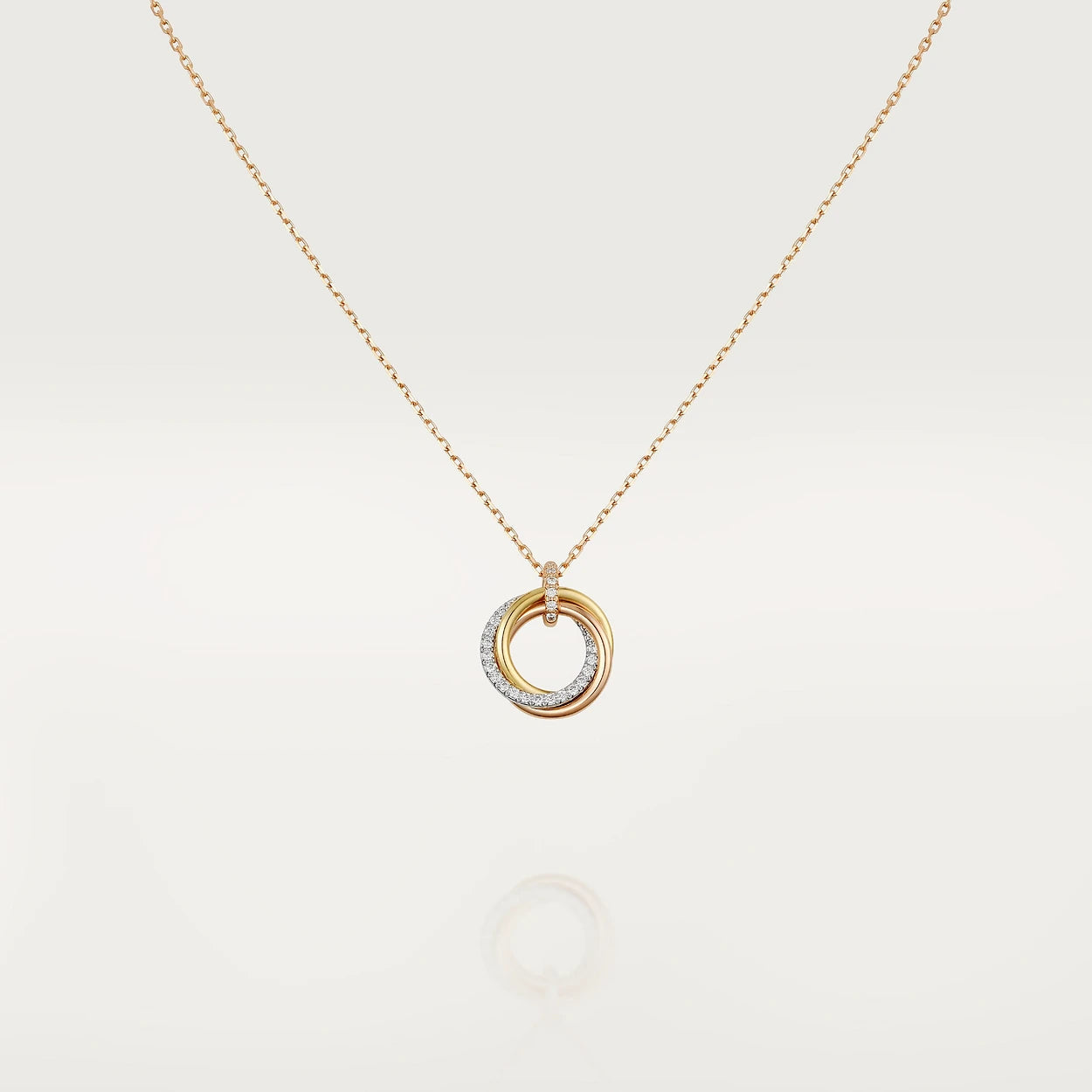 [Mystic]TRINITY NECKLACE SILVER GOLD PINK GOLD DIAMONDS