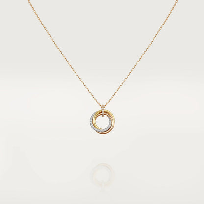 [Mystic]TRINITY NECKLACE SILVER GOLD PINK GOLD DIAMONDS