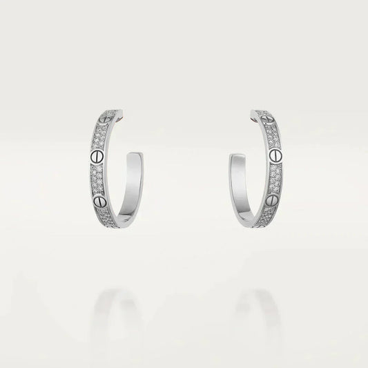 [Mystic]LOVE DIAMOND SILVER HOOP EARRINGS