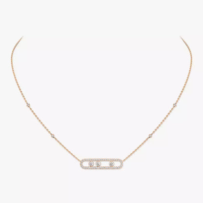 [Mysitc]  Move Pave_ Rose Gold Diamond Necklace