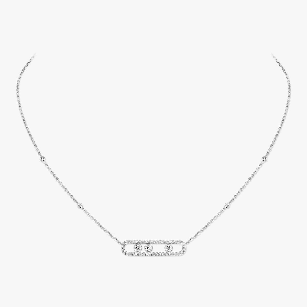 [Mysitc]  Move Pave_ Rose Gold Diamond Necklace