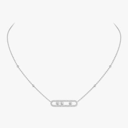 [Mysitc]  Move Pave_ Rose Gold Diamond Necklace