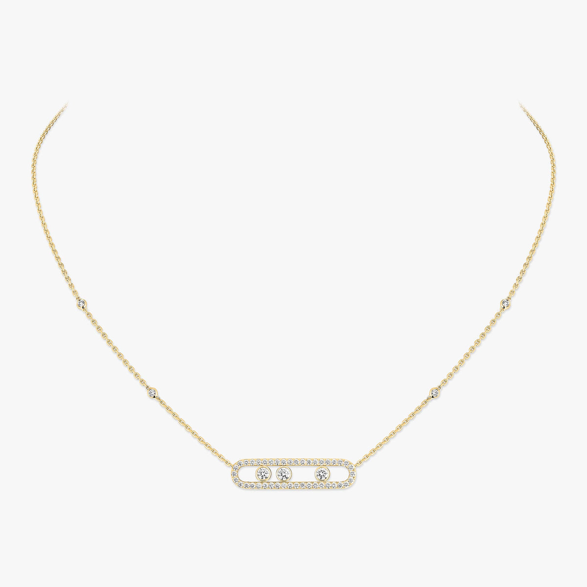 [Mysitc]  Move Pave_ Rose Gold Diamond Necklace