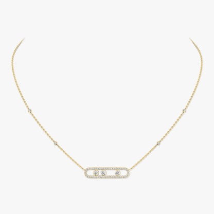 [Mysitc]  Move Pave_ Rose Gold Diamond Necklace