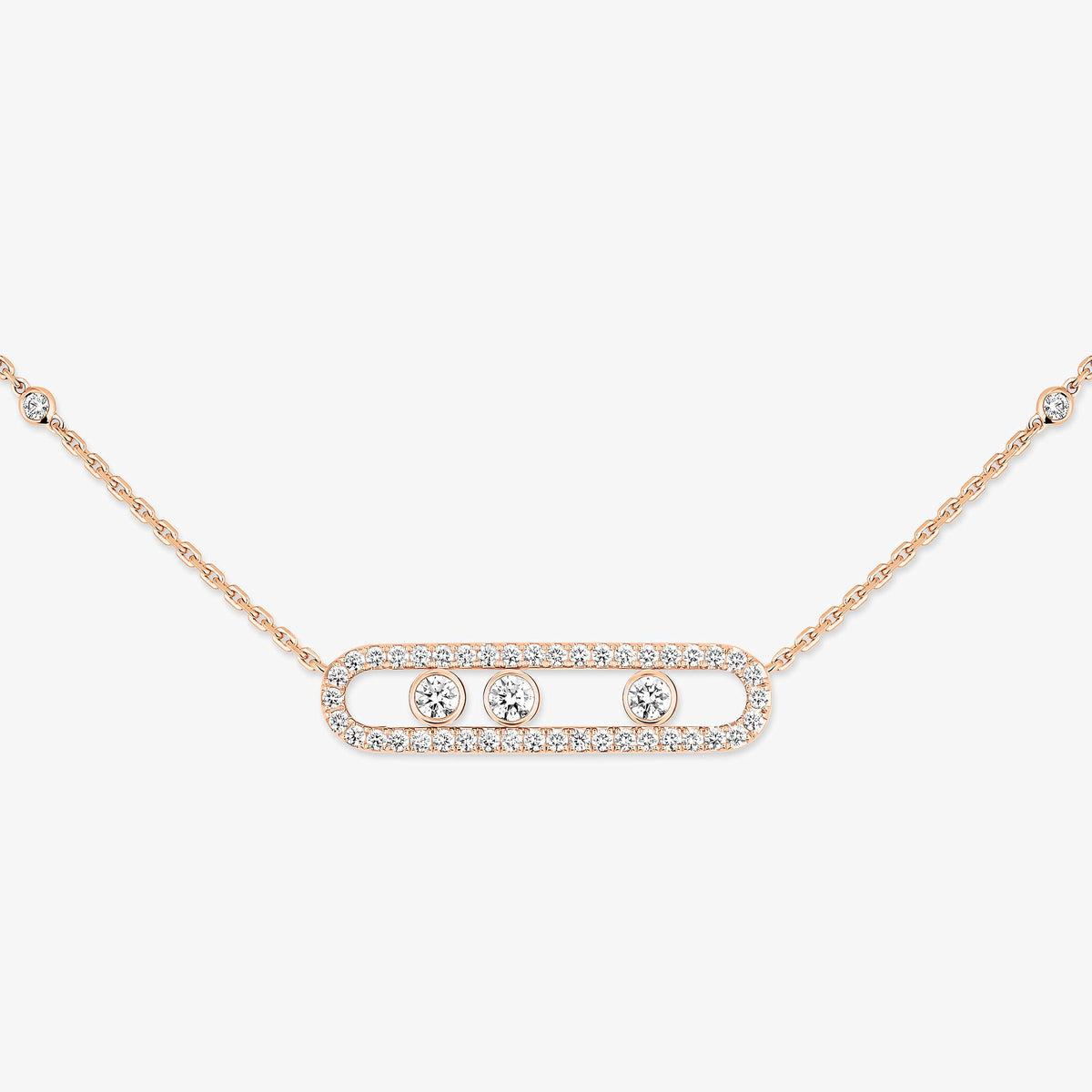[Mysitc]  Move Pave_ Rose Gold Diamond Necklace