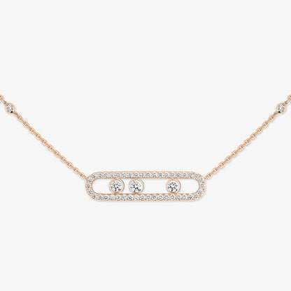 [Mysitc]  Move Pave_ Rose Gold Diamond Necklace