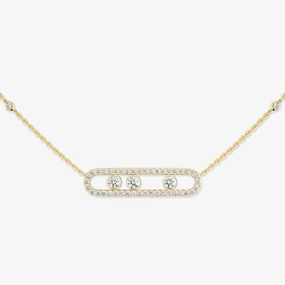 [Mysitc]  Move Pave_ Rose Gold Diamond Necklace