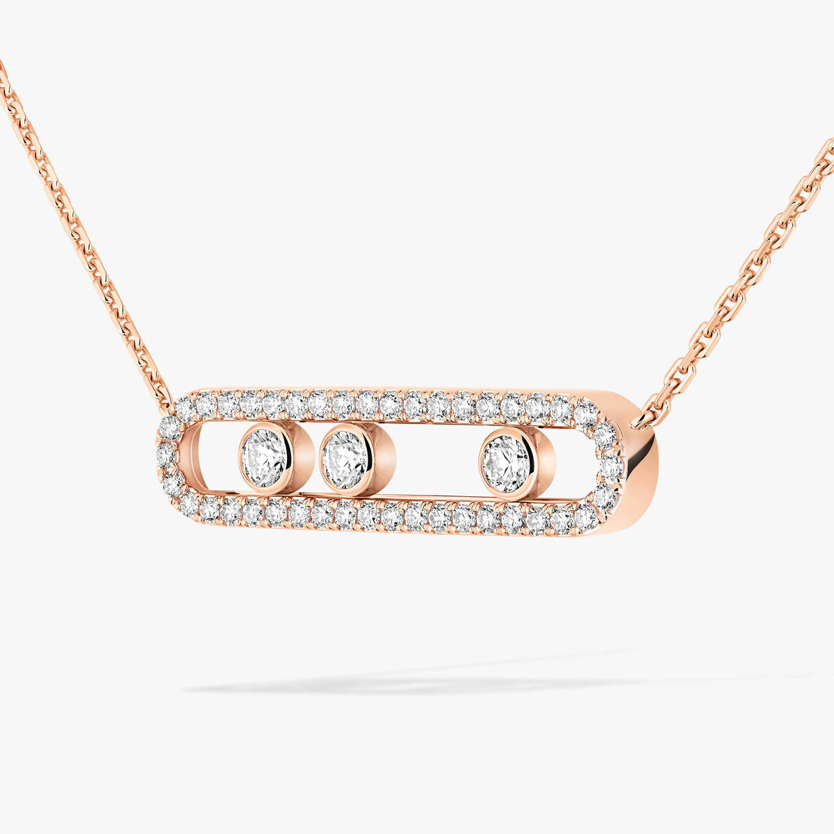 [Mysitc]  Move Pave_ Rose Gold Diamond Necklace