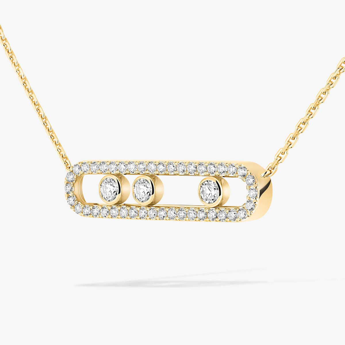 [Mysitc]  Move Pave_ Rose Gold Diamond Necklace