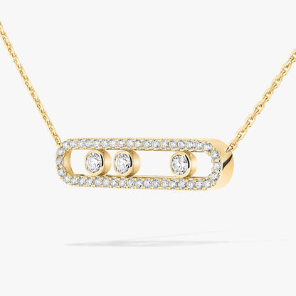 [Mysitc]  Move Pave_ Rose Gold Diamond Necklace