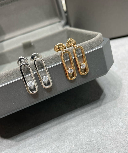 [Mysitc] MOVE UNO SMALL 1 DIAMOND EARRINGS